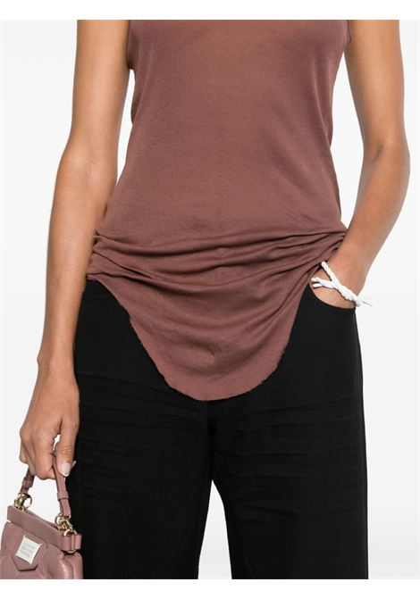 Brown seam-detail tank top Rick Owens - women RICK OWENS | RP02D3101MR93